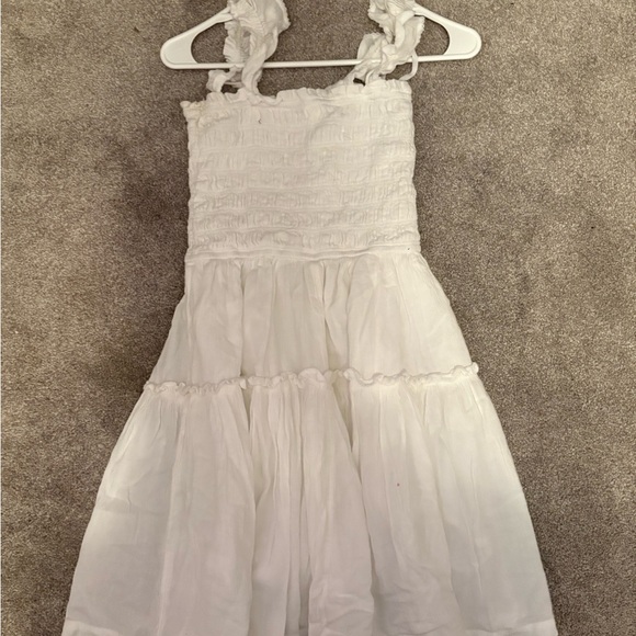 White Sleeveless Ruffled Dress - Picture 2 of 2